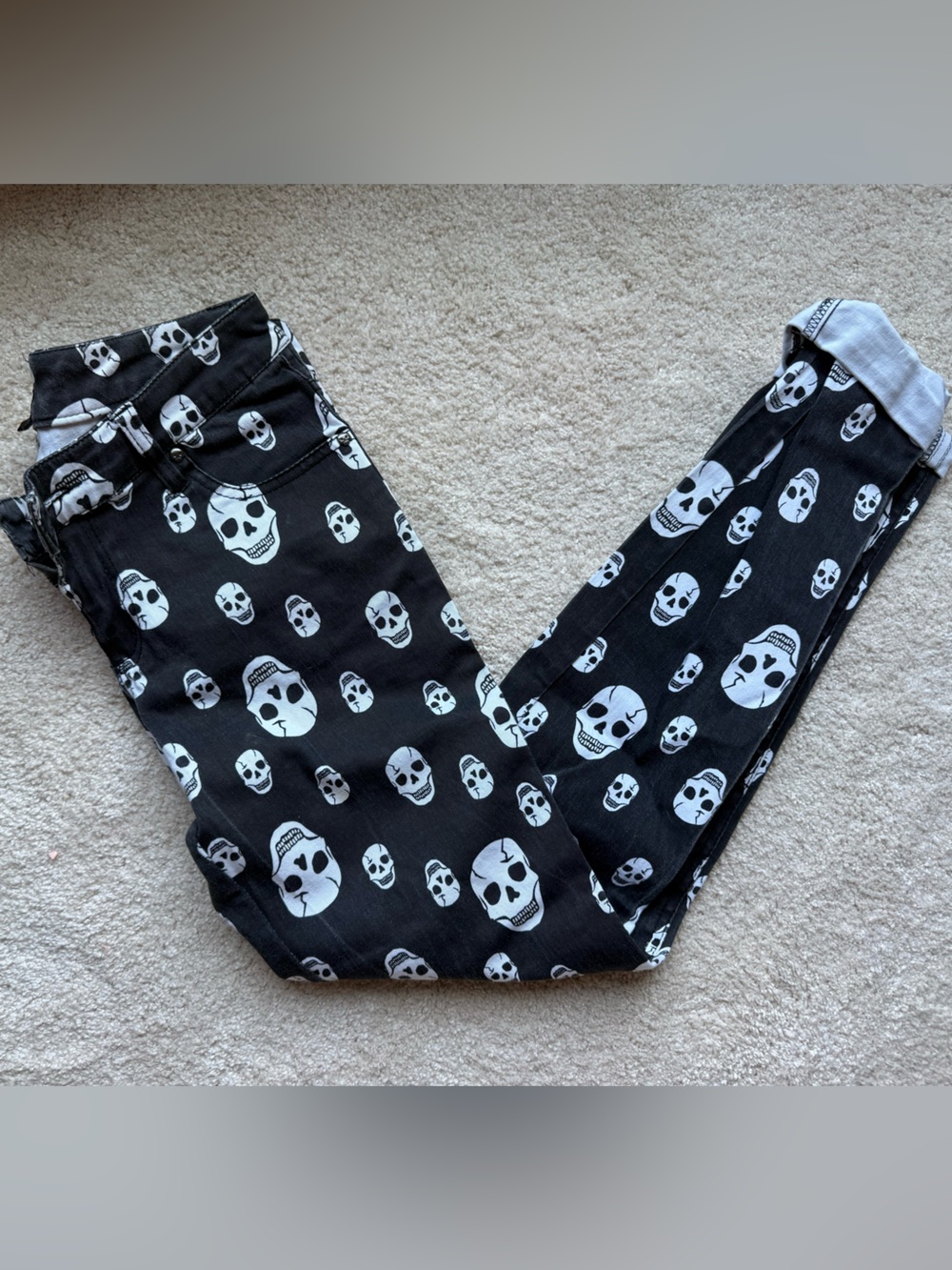 TRIPP Black Skull Print Stretch Pants